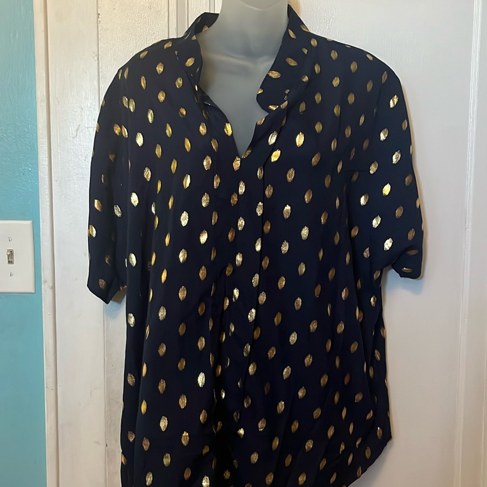 Shein Blue and Gold Woman’s Top 2X
